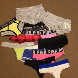 12 pink panties selling all together